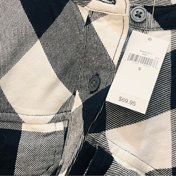 NWT Gap Checkered shirtdress black white size small - Picture 5 of 6